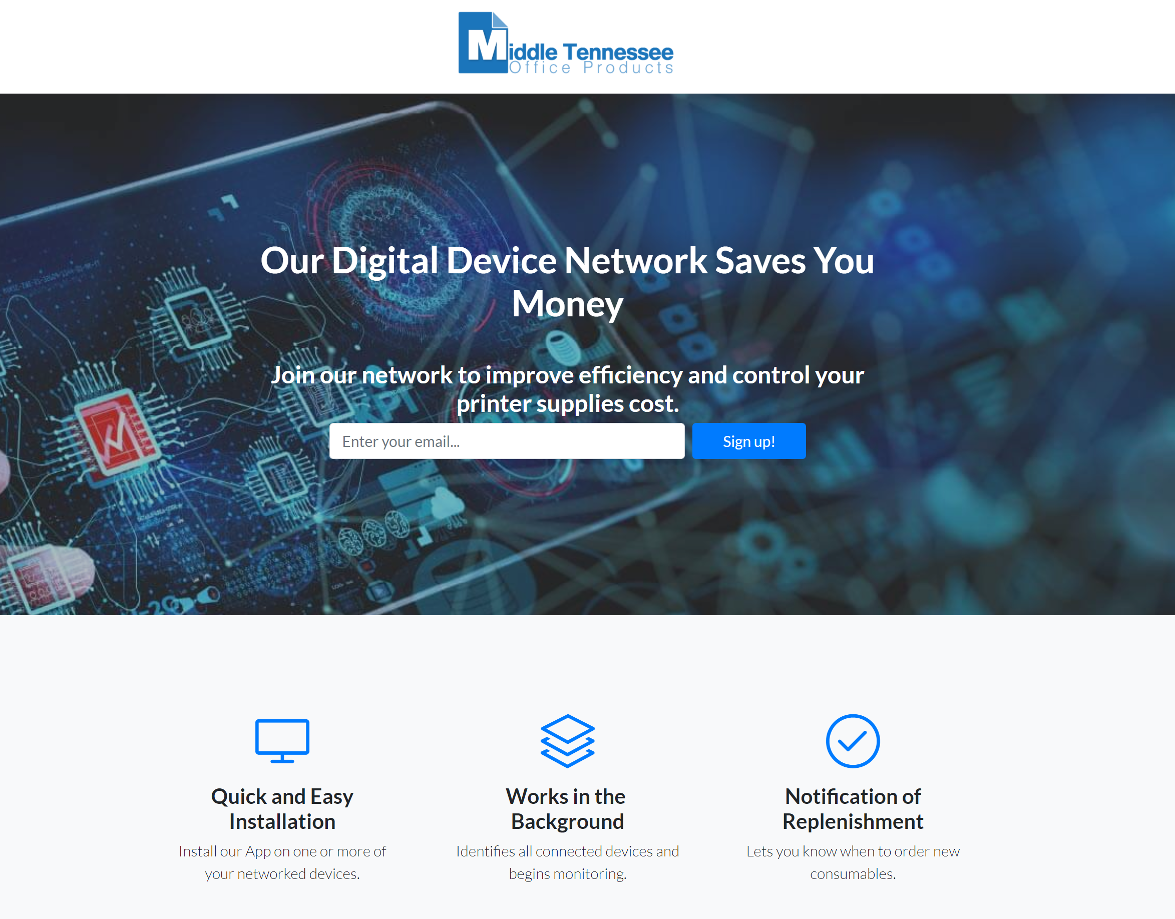 MTOP Digital Device Network Landing Page